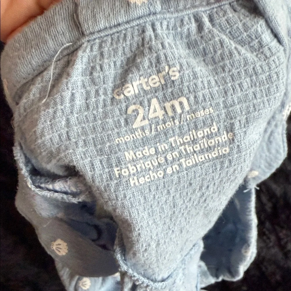 Carter's Light Blue and White Polka Dot Diaper Cover Set